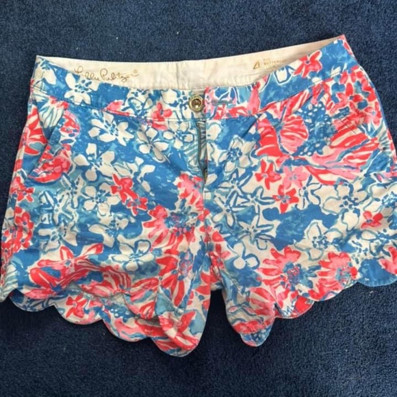 Lilly Pulitzer Pants - Lilly Pulitzer Buttercup Scalloped Short, Pop Pop